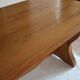 Solid wood dining table, sculpted brutalist base, 1960s.