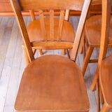 Ensemble de 6 chaises bistrot en bois Luterma 1950