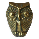 Miniature Owl Figure in Vintage Brass