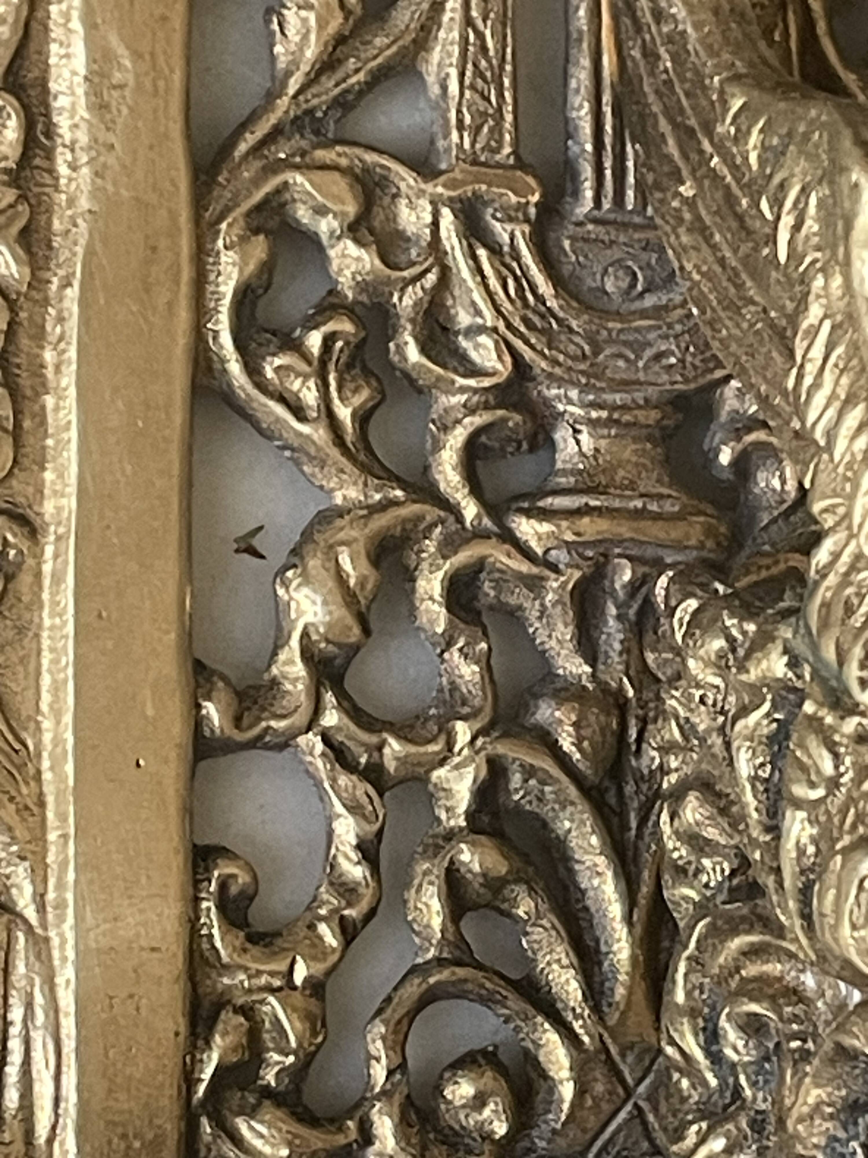 pair of Gothic decorative bookends in brass 1920