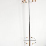 Space Age chrome and wood coat rack 1970