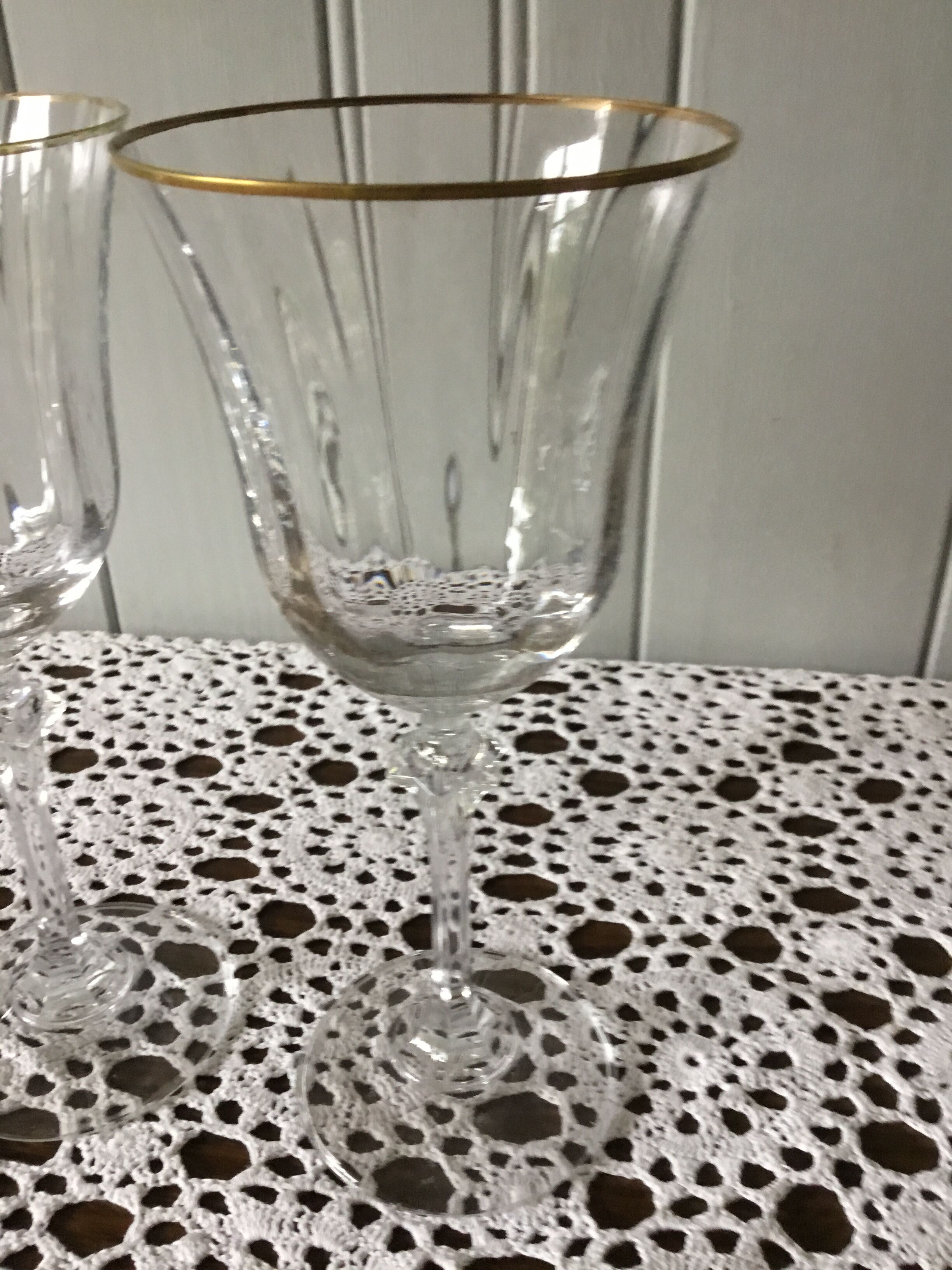Antique foot glasses