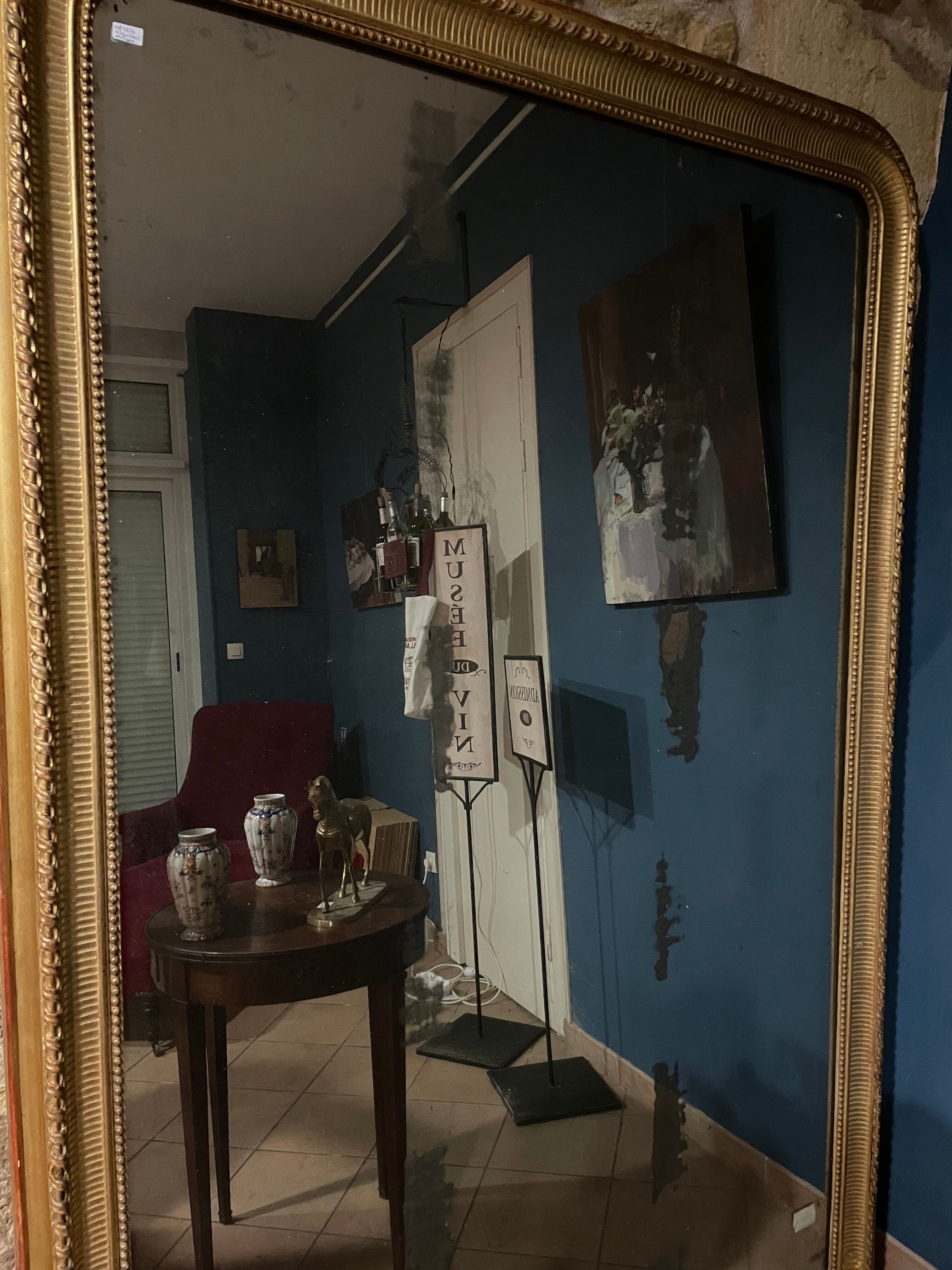 Golden Louis Philippe Mirror with gold leaf 207x140