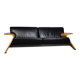 Harvink Mazurka Black Leather Sofa 1980s