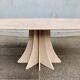 Travertine dining table by Claude Berraldacci with 8-sided stand