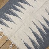 Moroccan Berber carpet Kilim ecru and light grey 1.5x0.97m