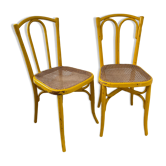 Pair of canned bistro chairs