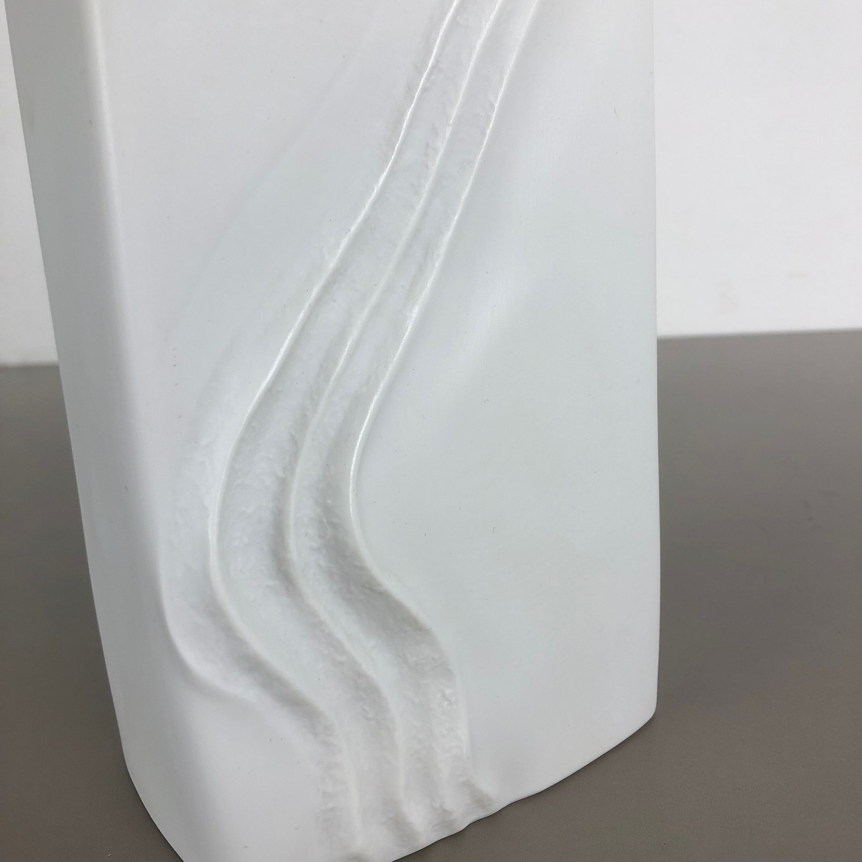 Large OP Art Vase Porcelain German Vase by Martin Freyer for Rosenthal, 1970s