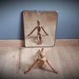 Barber mirror with chain - 29x23cm