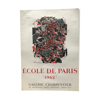 Original lithographic poster by natalia dumitresco, école de paris, 1962
