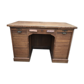 Bureau chêne administratif ancien à rideaux