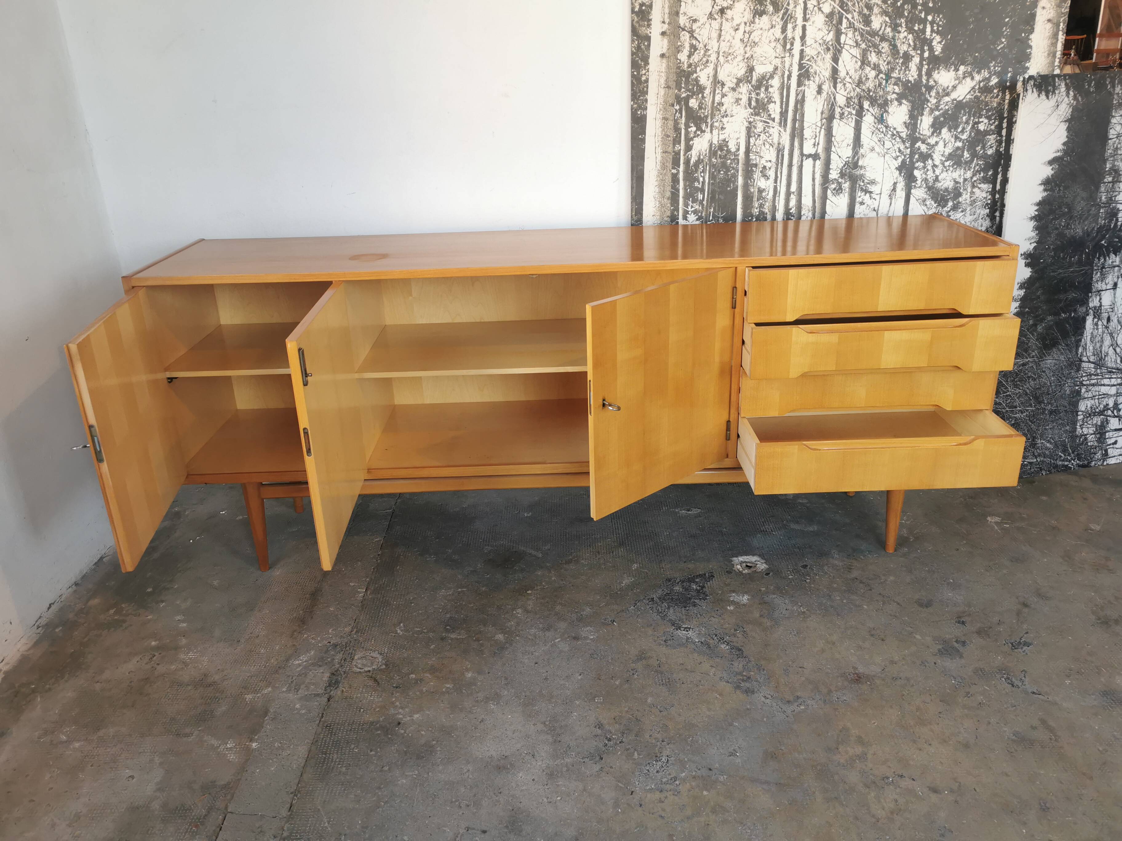 Sideboard in blond wood, 1970