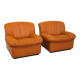1970’s Vintage cognac leather lounge chairs ‘Giusy’ from Neoflex, Italy