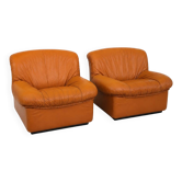 Chaises longues en cuir cognac vintage des années 1970 ‘Giusy’ de Neoflex, Italie
