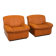 1970’s Vintage cognac leather lounge chairs ‘Giusy’ from Neoflex, Italy