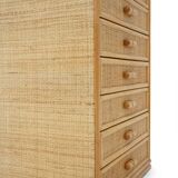 Woven wicker chest of drawers, 1980s