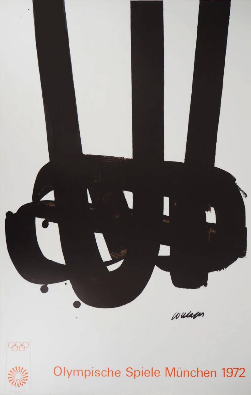Pierre Soulages : Jeux Olympiques de Munich, lithographie originale signée