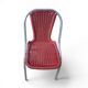 6 x red aluminium indoor/outdoor chair with synthetic weave (wicker/rattan look) 1980s