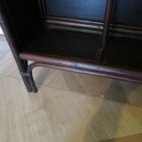 Rare vintage bar cabinet shelf wood woven rattan 80s retro