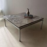 Mid-century coffee table natural stone chrome 1960s Netherlands