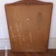Large bevelled vintage mirror in carved walnut 110x146cm