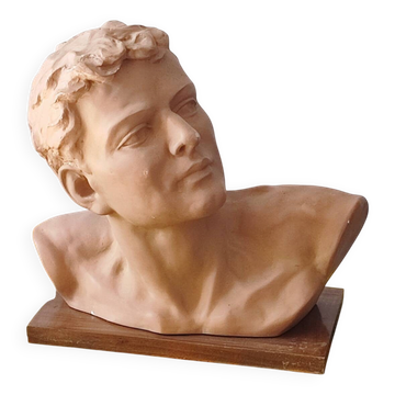 Tête d'éphèbe en terre cuite