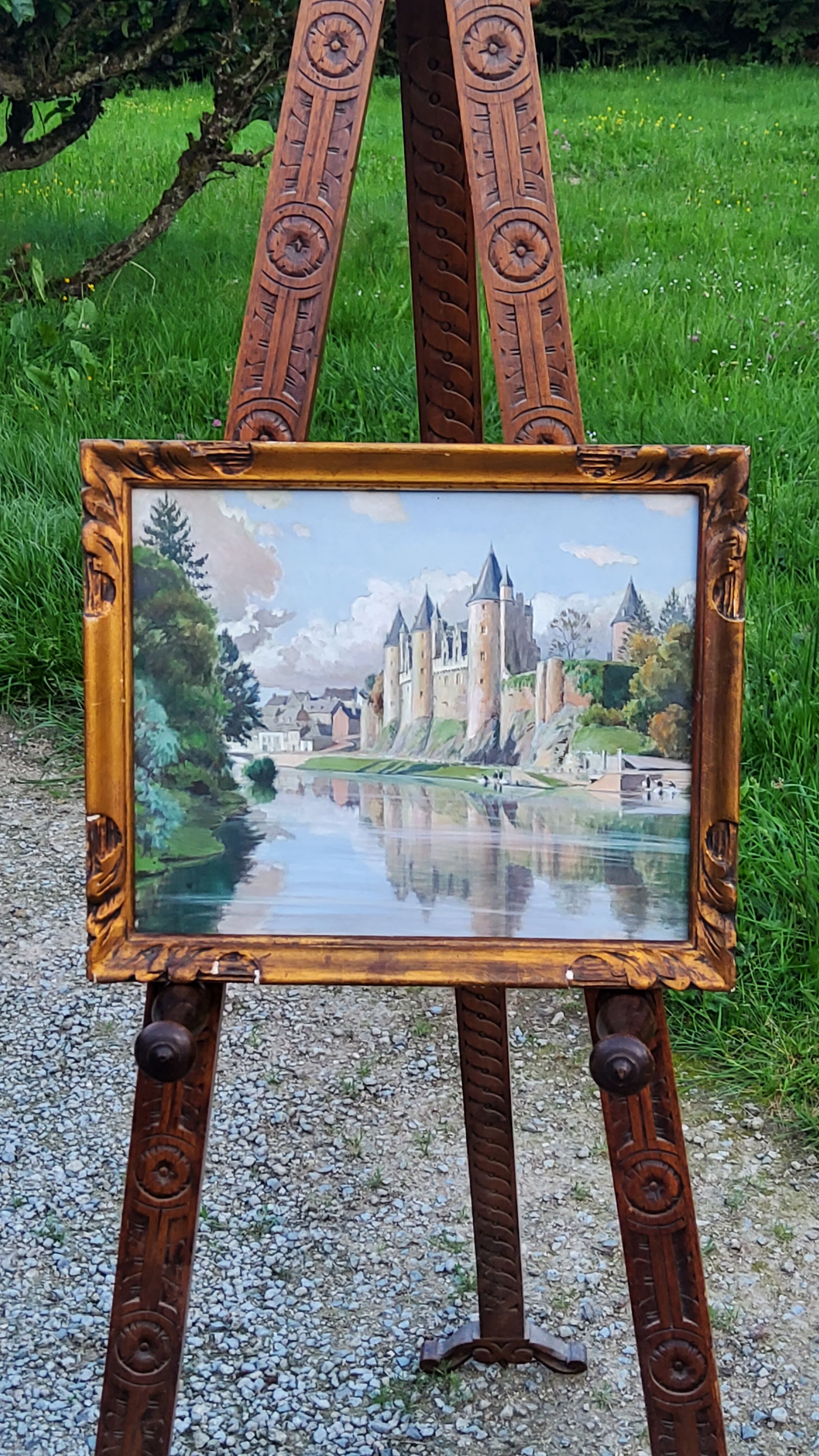 Watercolor Josselin Morbihan Brittany October 1933 CLAUDE MIRBEL