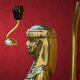 Massive table lamp of Egyptian woman in gilded metal – 1970s-1980s