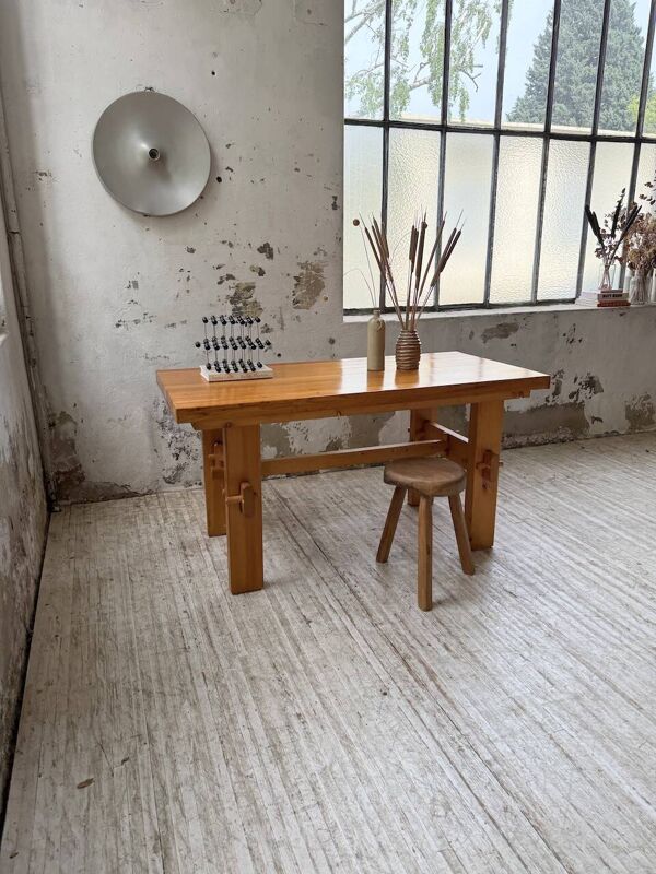 Table de ferme, mobilier de montagne, années 50