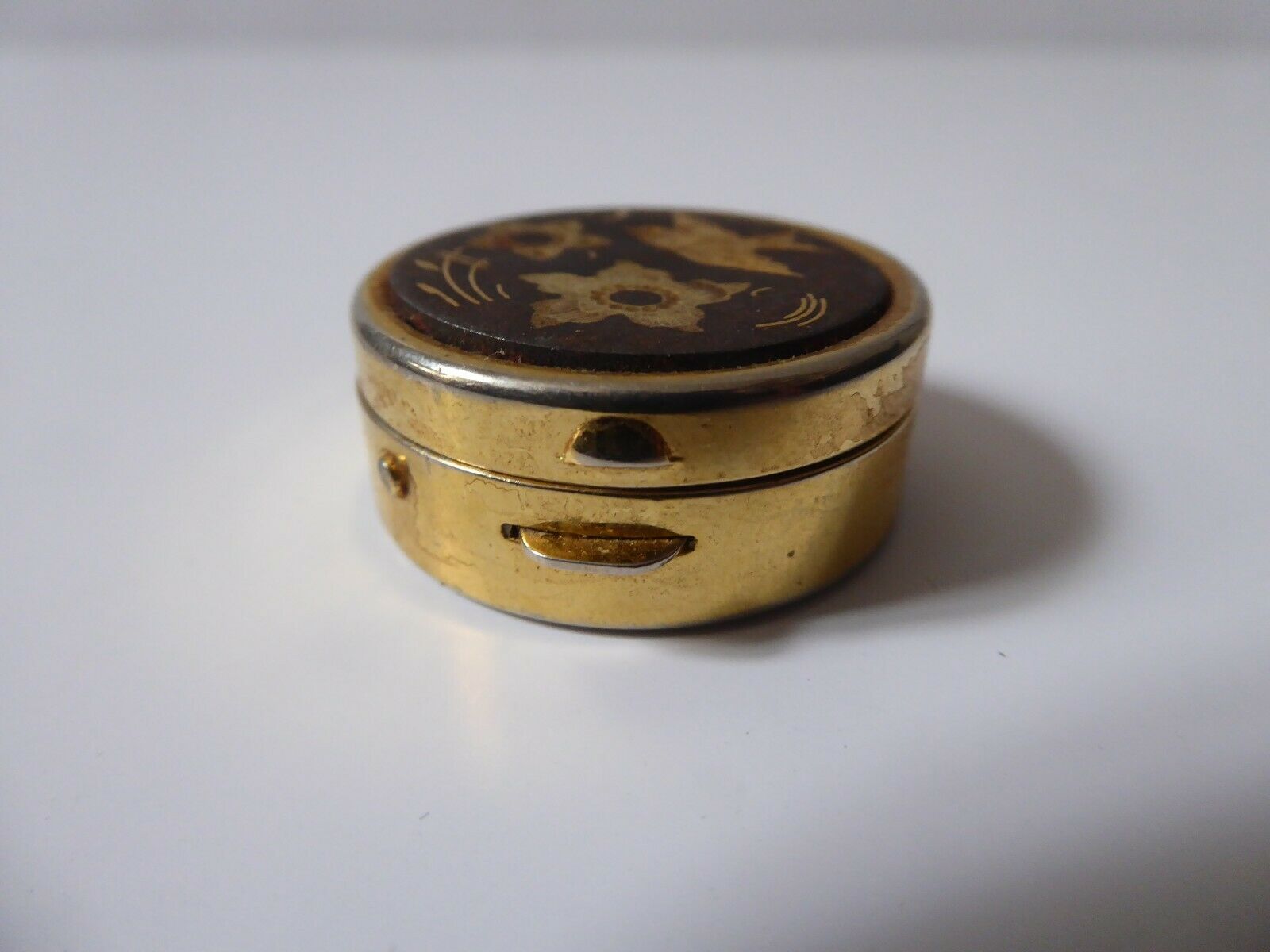 Gold metal pill box