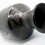 Vintage handmade vase from Romania in black ceramic