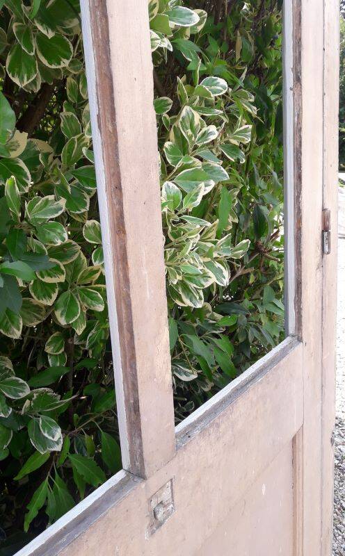 Old glazed door 211.5x105.5cm and its entrance door frame.