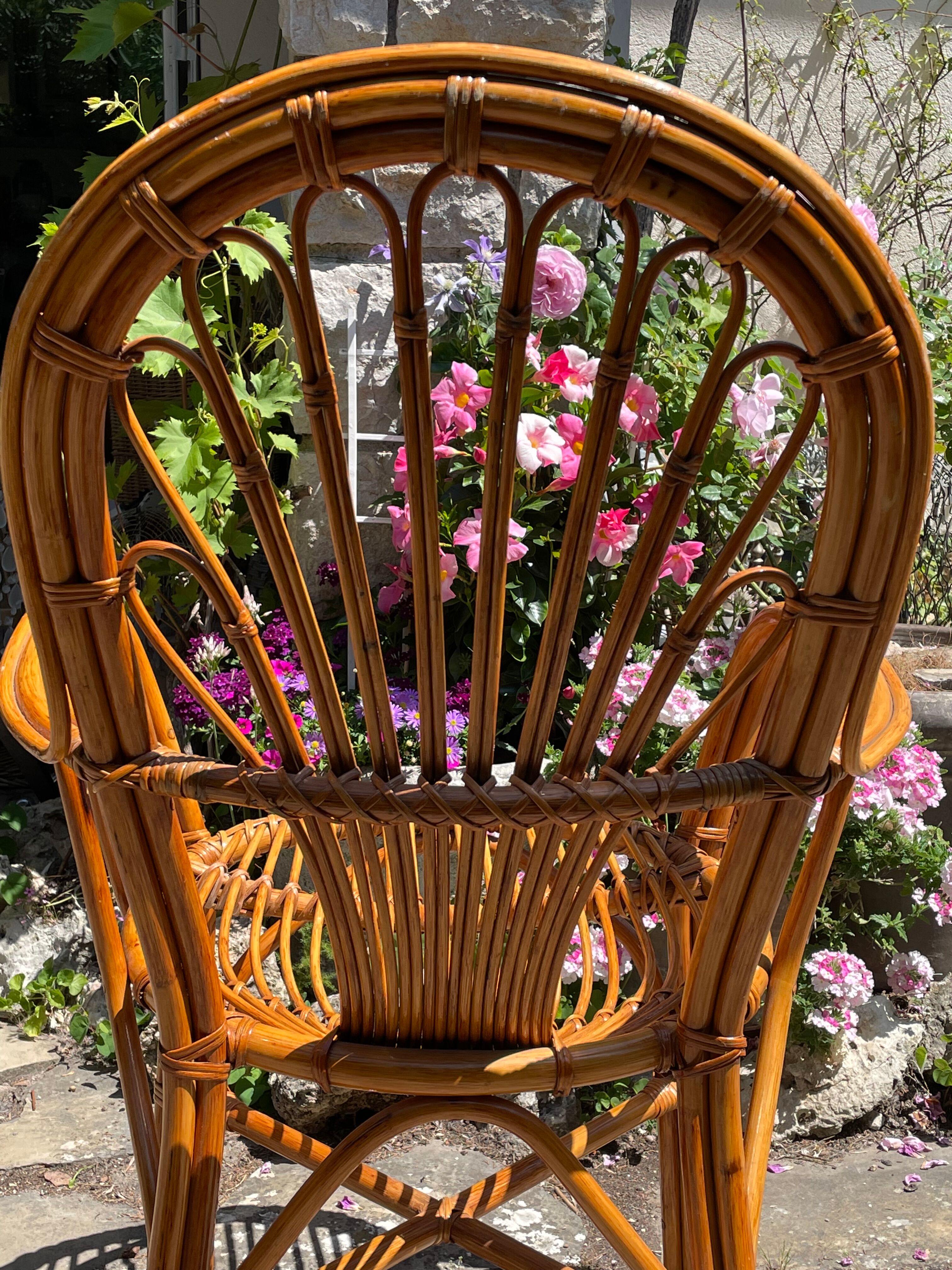Vintage rattan armchair