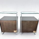 Pair of Art Deco Tubular Bedside Tables, Czechoslovakia