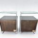 Pair of Art Deco Tubular Bedside Tables, Czechoslovakia