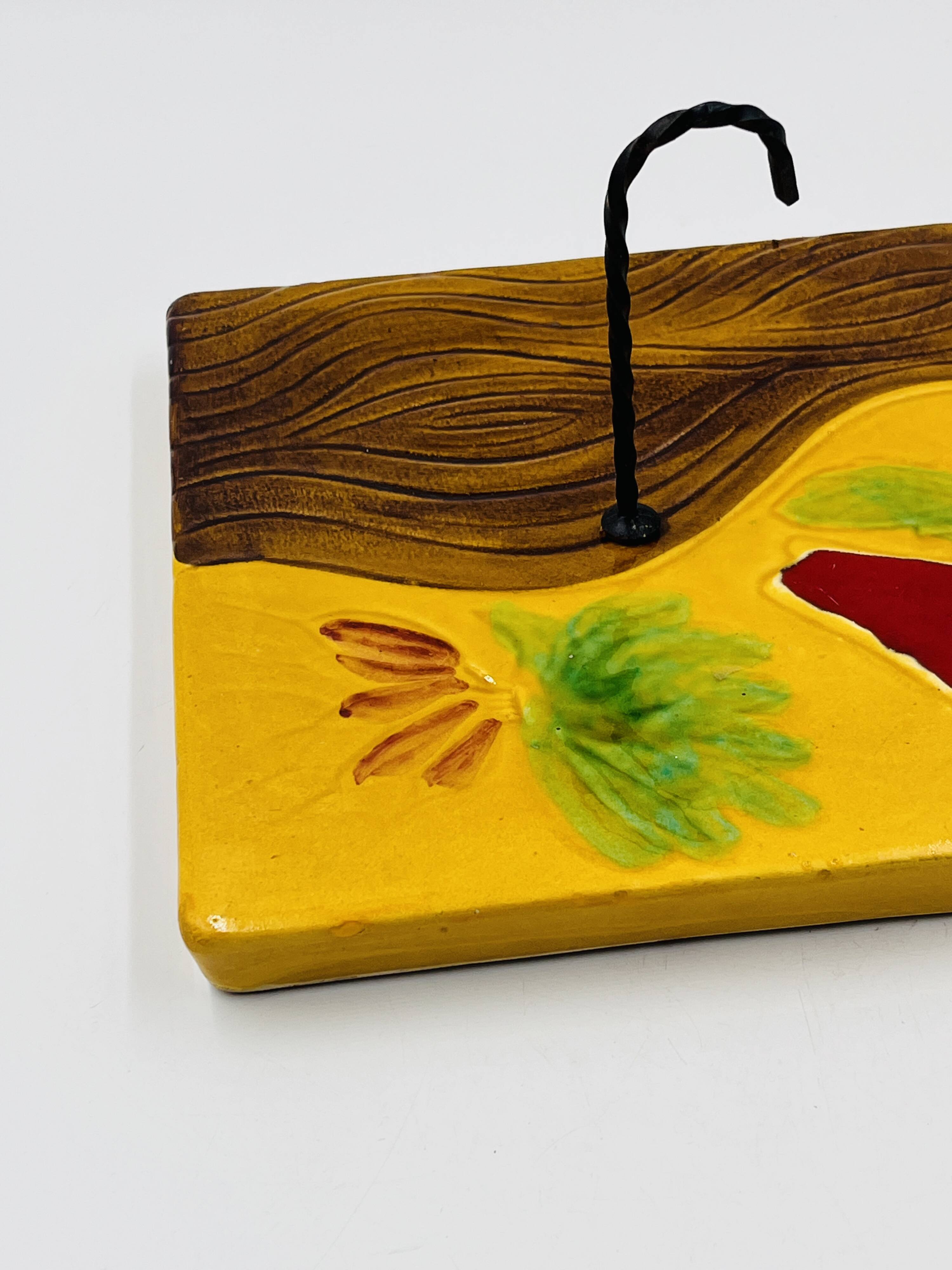 Square cheese board with knife Vallauris