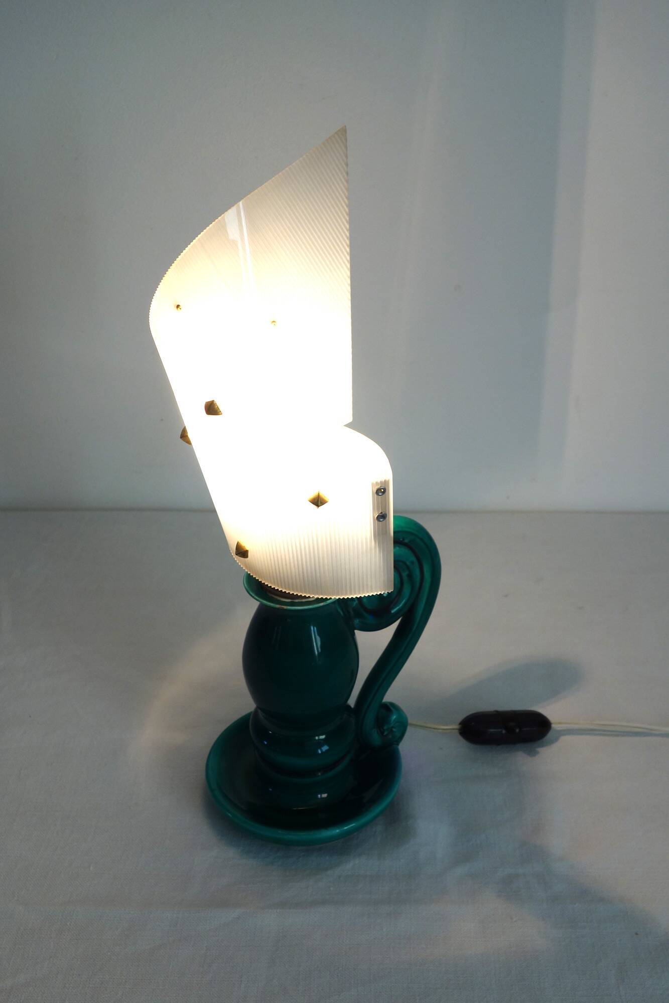 Table lamp ceramic and plastic 1950s