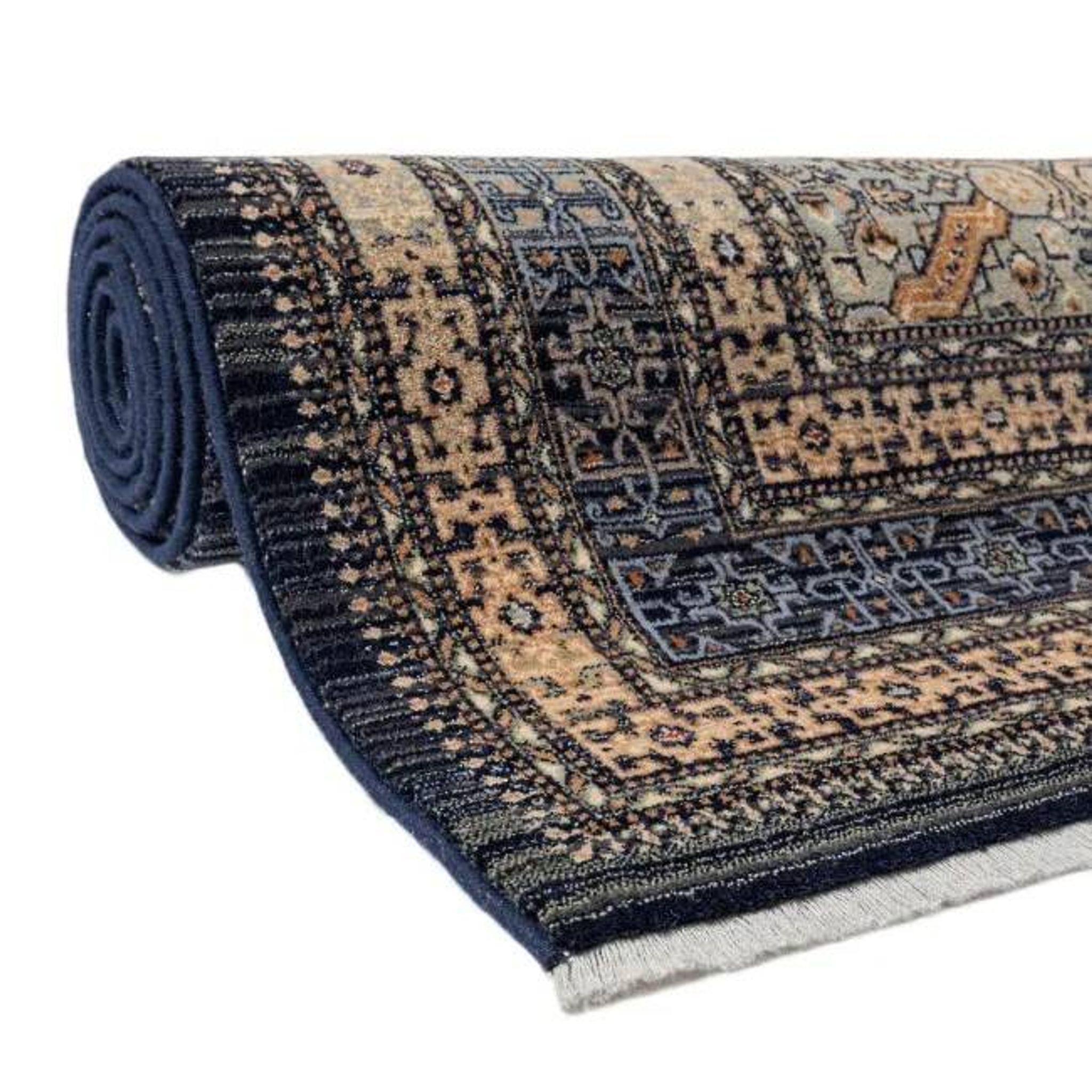 Tapis persan bleu et beige ANNA