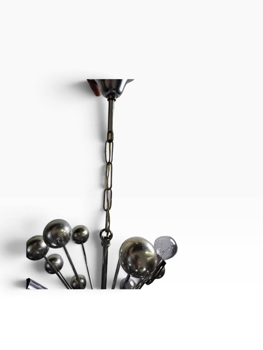 Vintage chrome pendant lamp / sputnik chandelier cosack leuchten