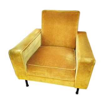 Fauteuil velour années 50/60