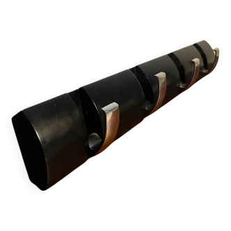 Designer metal and wood wall coat rack
