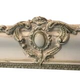 Large patinated wooden wall mirror Restoration 19th century