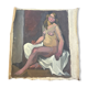 Tableau peinture ancienne nu féminin cubiste XXe