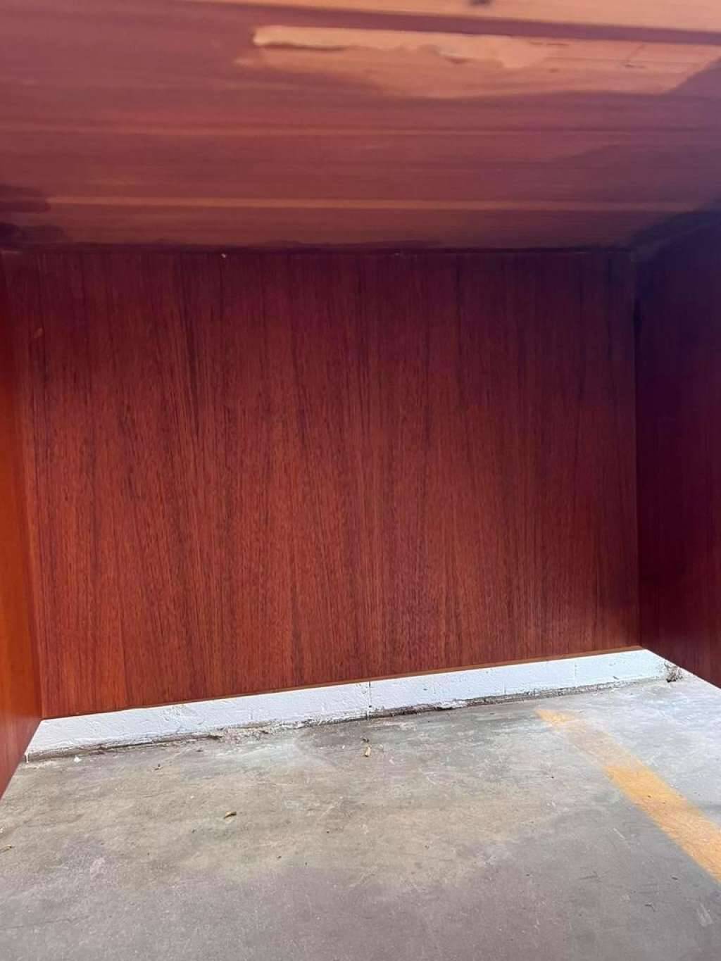 Vintage teak desk: double sided