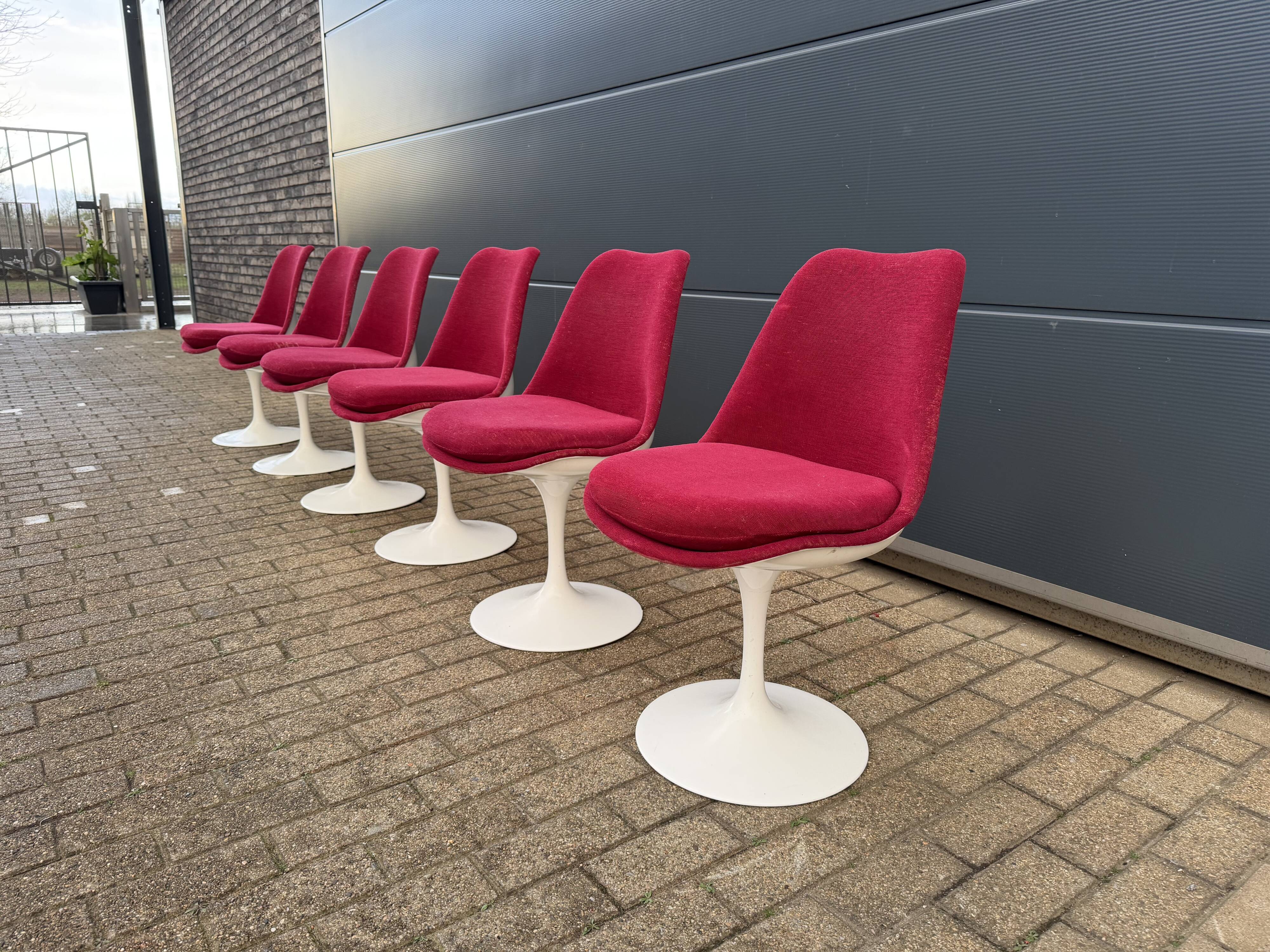 6 original vintage Knoll Tulip chairs by Eero Saarinen