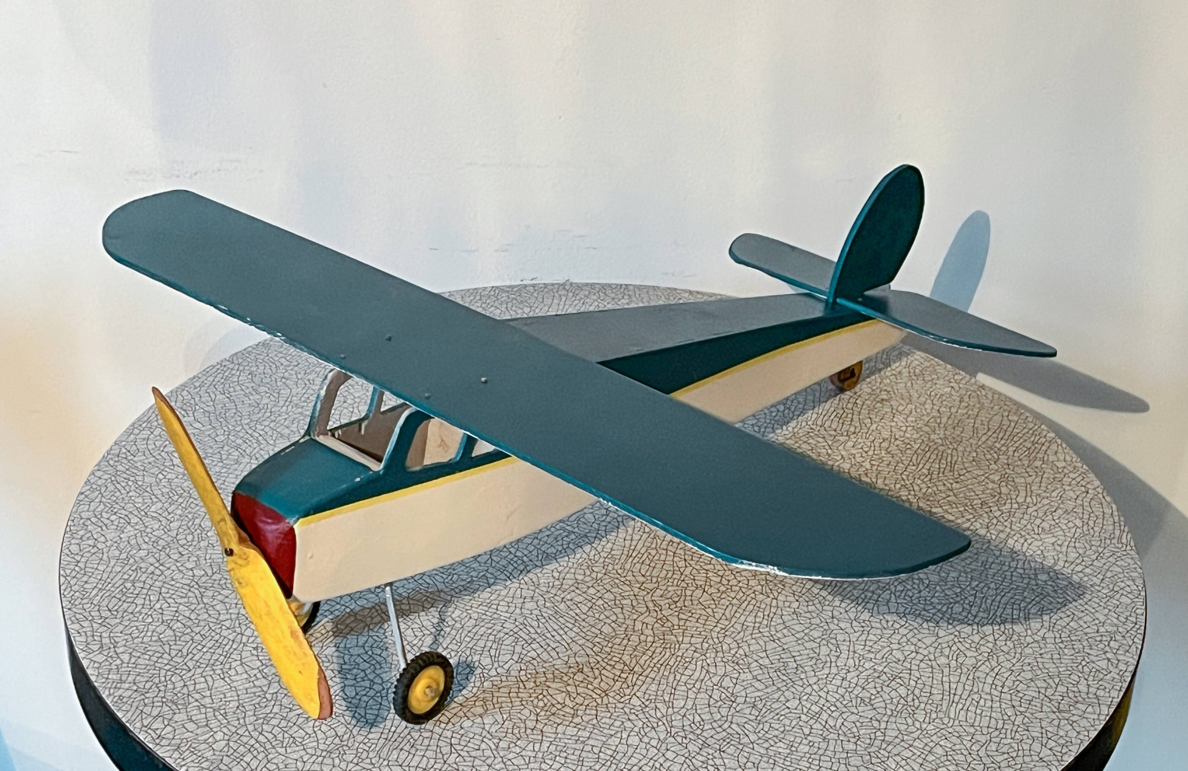Wooden airplane, vintage toy, 70s