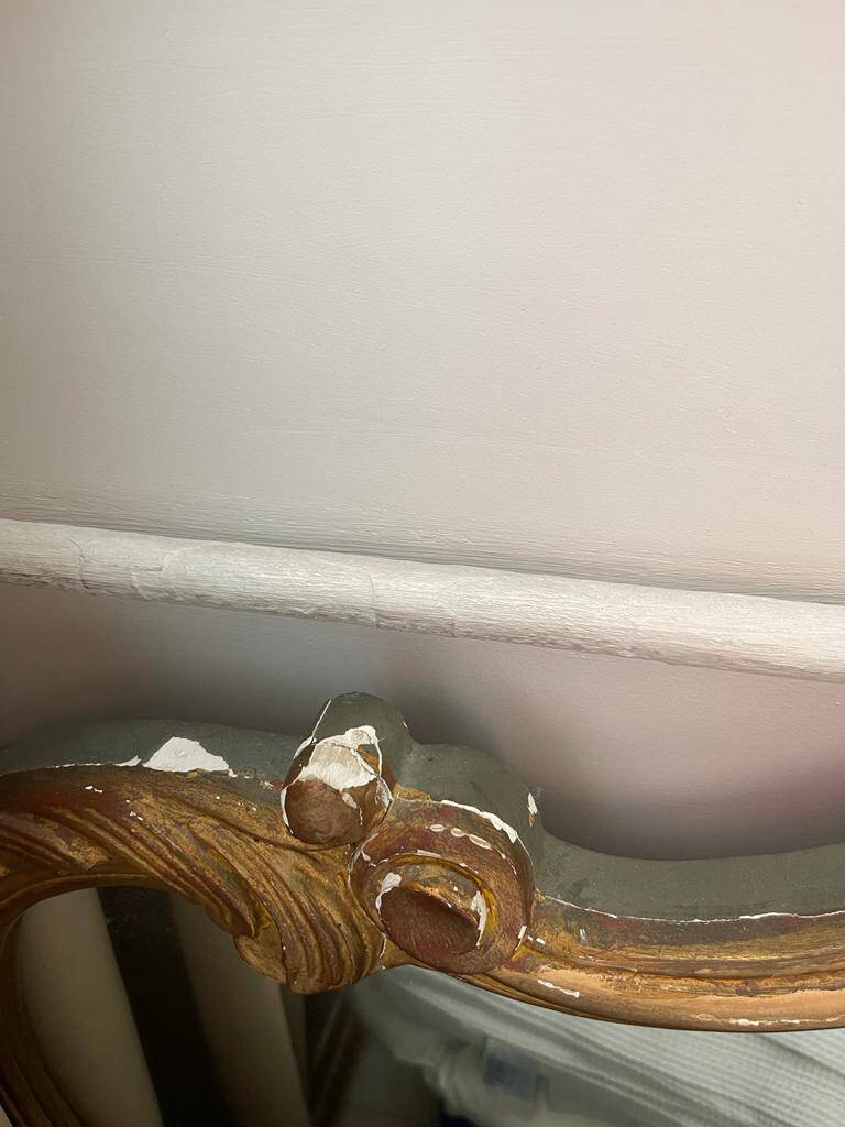 Antique gilded old mirror