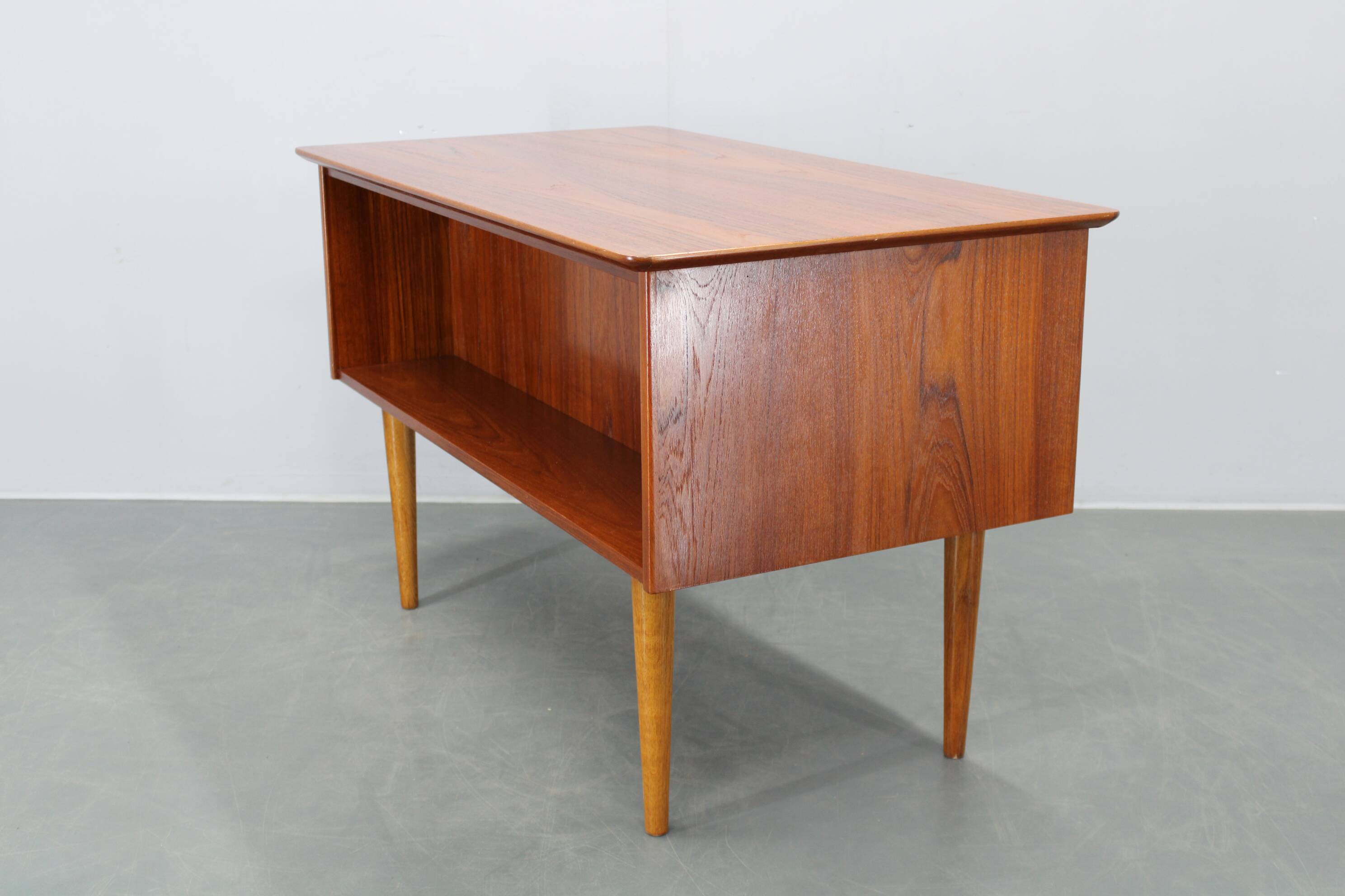 Danish mid-century modern teak writing desk with oak legs, 1960s