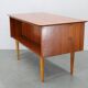 Danish mid-century modern teak writing desk with oak legs, 1960s