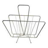 70s magazine rack in gold-tone metal